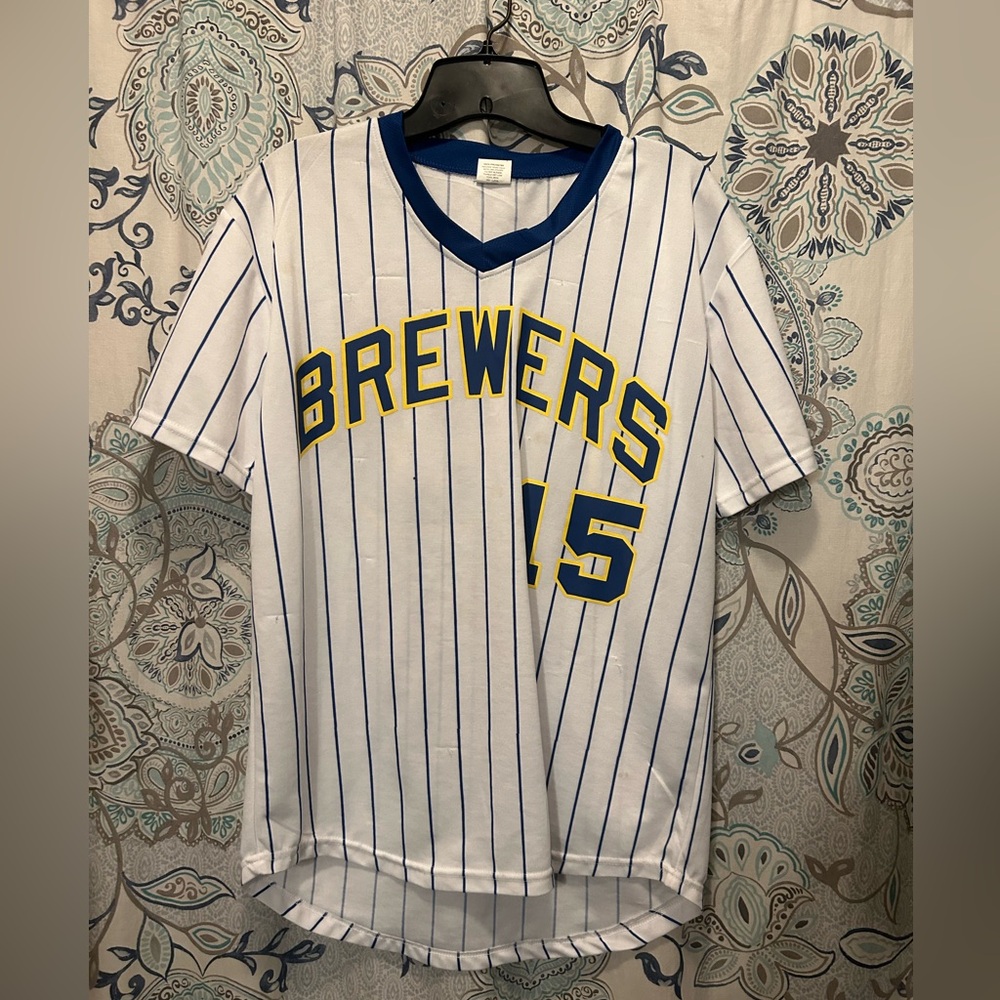 Brewers White and Blue Cecil Cooper Jersey